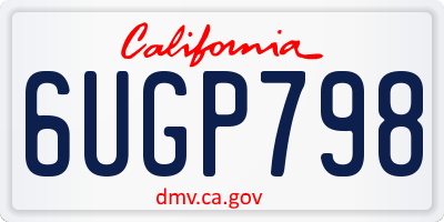 CA license plate 6UGP798
