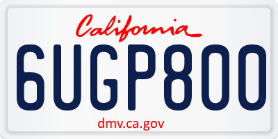 CA license plate 6UGP800