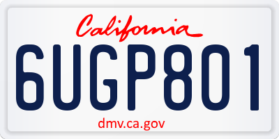CA license plate 6UGP801