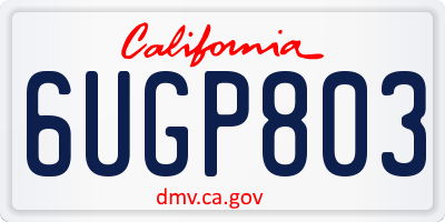 CA license plate 6UGP803