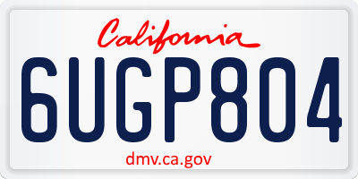 CA license plate 6UGP804