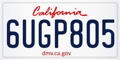 CA license plate 6UGP805