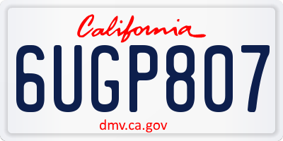 CA license plate 6UGP807