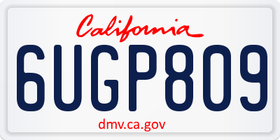 CA license plate 6UGP809