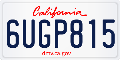 CA license plate 6UGP815