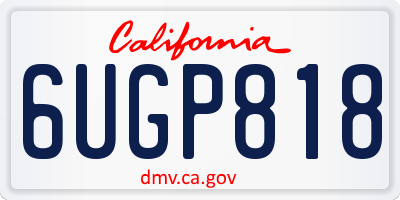 CA license plate 6UGP818