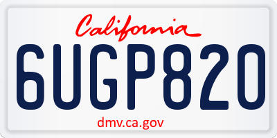CA license plate 6UGP820