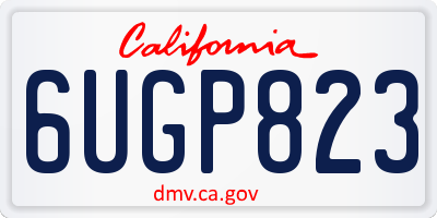 CA license plate 6UGP823
