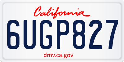 CA license plate 6UGP827