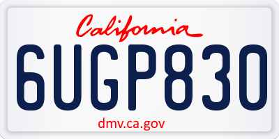 CA license plate 6UGP830