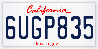 CA license plate 6UGP835