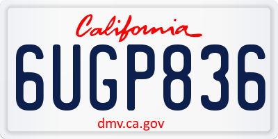 CA license plate 6UGP836