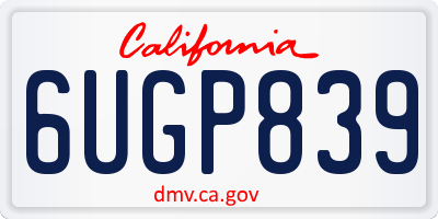 CA license plate 6UGP839
