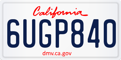 CA license plate 6UGP840