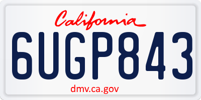CA license plate 6UGP843