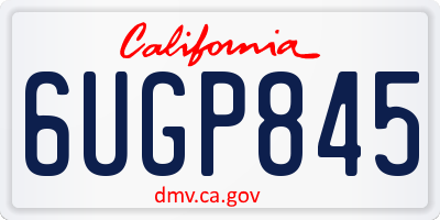 CA license plate 6UGP845