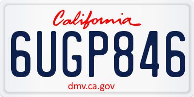 CA license plate 6UGP846