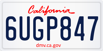 CA license plate 6UGP847