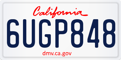 CA license plate 6UGP848