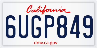 CA license plate 6UGP849