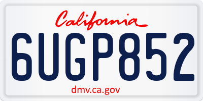 CA license plate 6UGP852