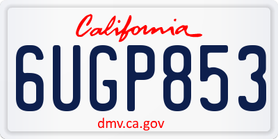 CA license plate 6UGP853