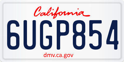 CA license plate 6UGP854