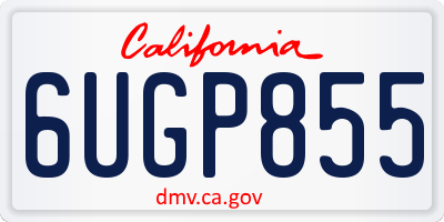 CA license plate 6UGP855
