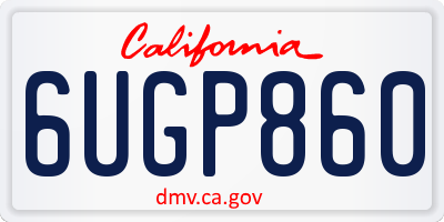 CA license plate 6UGP860