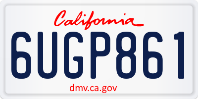 CA license plate 6UGP861