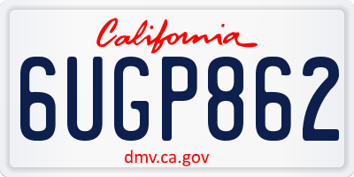 CA license plate 6UGP862
