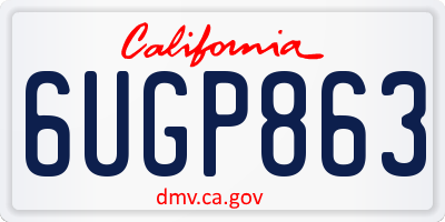 CA license plate 6UGP863