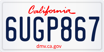 CA license plate 6UGP867