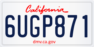 CA license plate 6UGP871