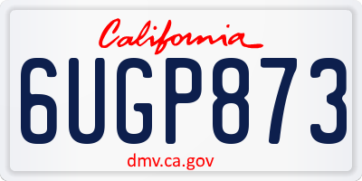 CA license plate 6UGP873