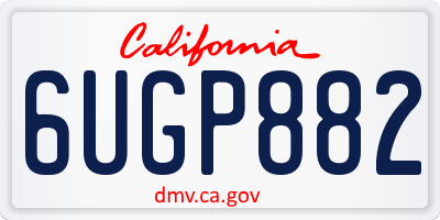 CA license plate 6UGP882