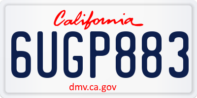 CA license plate 6UGP883