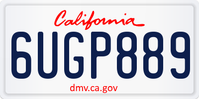 CA license plate 6UGP889