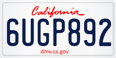 CA license plate 6UGP892