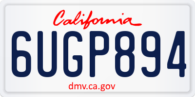 CA license plate 6UGP894