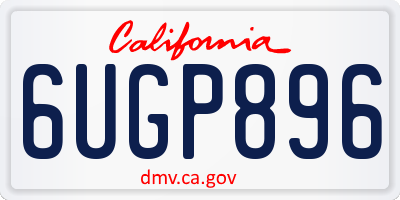 CA license plate 6UGP896