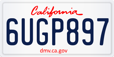 CA license plate 6UGP897