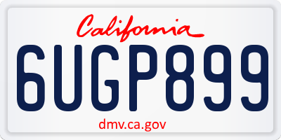 CA license plate 6UGP899