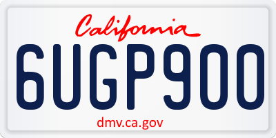 CA license plate 6UGP900