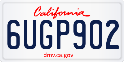 CA license plate 6UGP902