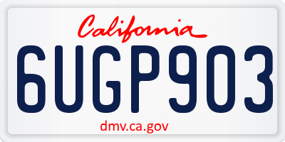 CA license plate 6UGP903