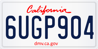 CA license plate 6UGP904