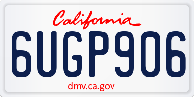 CA license plate 6UGP906