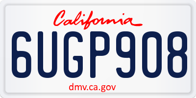 CA license plate 6UGP908