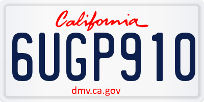 CA license plate 6UGP910